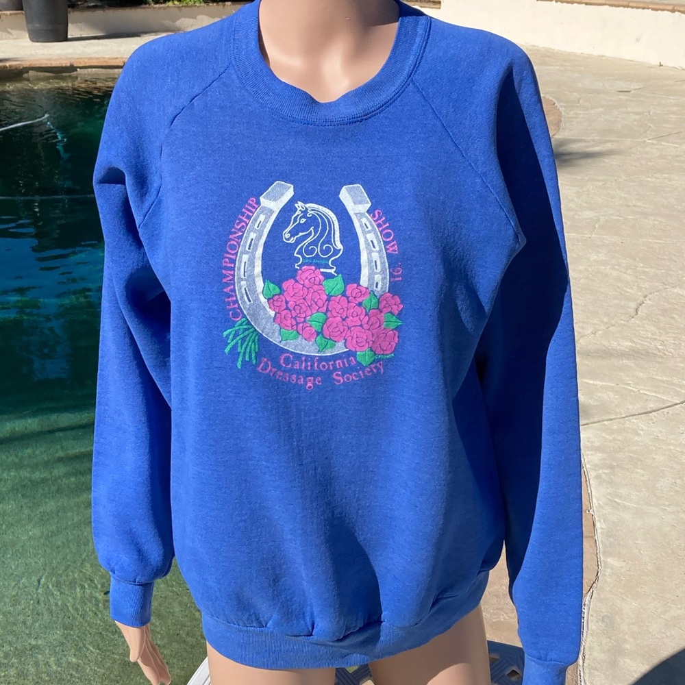 Equestrian Graphic Women's Sweater Blue